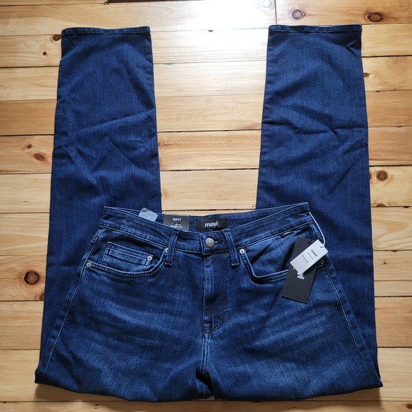 Mavi Other - New Mavi Jeans Matt Mens 30/33 Straight Relaxed Blue Dark Wash Denim Stretch